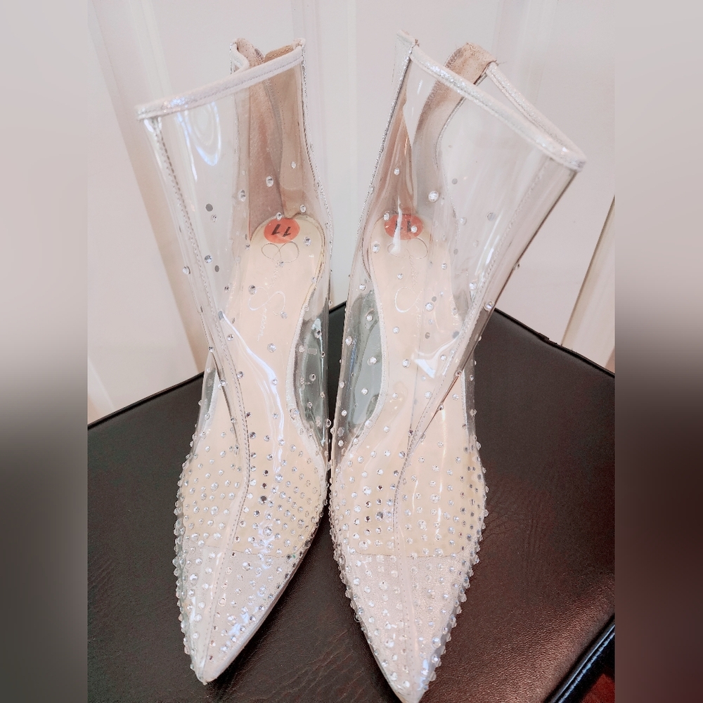 Jessica Simpson Clear Studded Heeled Boots